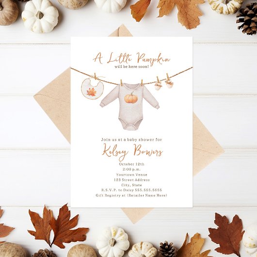 Little Pumpkin Herfst Herfst Neutraal Baby shower Kaart