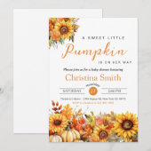 Little Pumpkin Herfst Herfst Zonnebloem Baby showe Kaart (Voorkant / Achterkant)