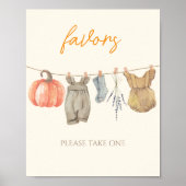 Little Pumpkin Herfst Kleding Baby shower Favors Poster (Voorkant)