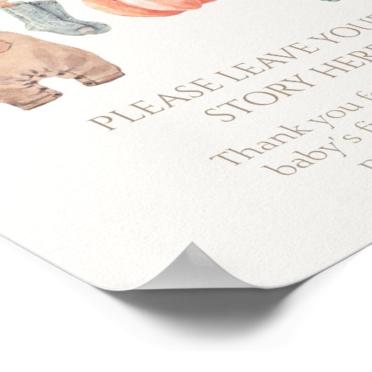 Little Pumpkin Herfst Kleding Boy Boeken voor Baby Poster (Hoek)