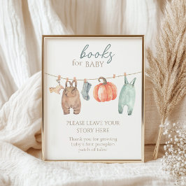 Little Pumpkin Herfst Kleding Boy Boeken voor Baby Poster