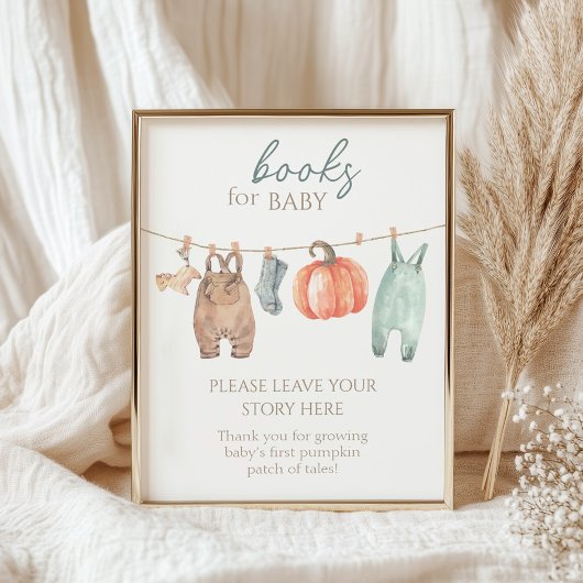 Little Pumpkin Herfst Kleding Boy Boeken voor Baby Poster