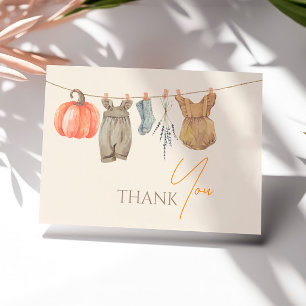 Little Pumpkin Herfst Kleding Meisje Baby shower Bedankkaart