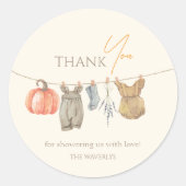 Little Pumpkin Herfst Kleding Meisje Baby shower Ronde Sticker (Voorkant)