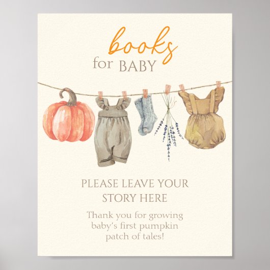 Little Pumpkin Herfst Kleding Meisje Boeken voor B Poster (Voorkant)