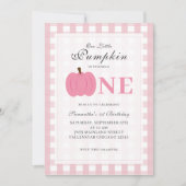 Little Pumpkin Herfst Pastel Pink eerste verjaarda Kaart (Voorkant)