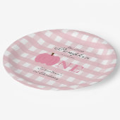 Little Pumpkin Herfst Pastel Pink eerste verjaarda Papieren Bordje (Gekanteld)