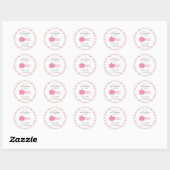 Little Pumpkin Herfst Pastel Pink eerste verjaarda Ronde Sticker (Vel)