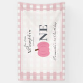 Little Pumpkin Herfst Pastel Pink eerste verjaarda Spandoek (Verticaal)