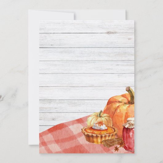 Little Pumpkin Herfst Picnic Baby shower Kaart (Achterkant)
