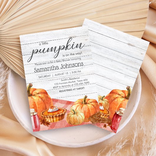 Little Pumpkin Herfst Picnic Baby shower Kaart