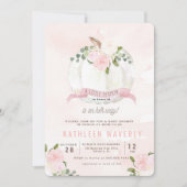 Little Pumpkin Herfst Pink Baby shower Invitation Kaart (Voorkant)