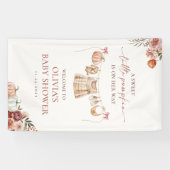 Little Pumpkin Herfst Pink Girl Baby shower Welkom Spandoek (Horizontaal)