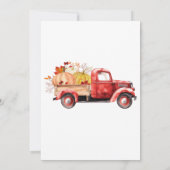Little Pumpkin Herfst Red Truck Baby shower Kaart (Achterkant)