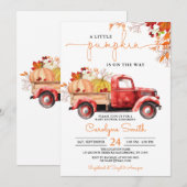 Little Pumpkin Herfst Red Truck Baby shower Kaart (Voorkant / Achterkant)