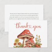 Little Pumpkin Herfst Retro Leopard Bow Baby showe Bedankkaart (Voorkant / Achterkant)