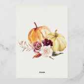 Little Pumpkin Herfst Rood Truck Baby shower Folie Uitnodiging (Achterkant)