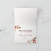 Little Pumpkin Herfst Roze Bloemen Meisje Baby sho Bedankkaart (Binnen)