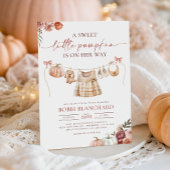 Little Pumpkin Herfst Roze Bloemen Meisje Baby sho Kaart