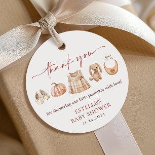Little Pumpkin Herfst Roze Meisje Baby shower Gift Bedankjes Labels
