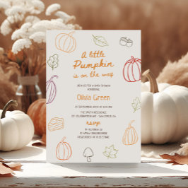 Little Pumpkin Herfst Schattige Doodle Baby shower Kaart