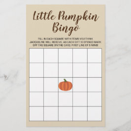 Little Pumpkin Herfst Tan Baby shower Bingo Kaart