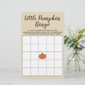 Little Pumpkin Herfst Tan Baby shower Bingo Kaart (Staand voorkant)