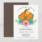 Little Pumpkin Herfst Theme Baby Shower Invitation Kaart (Voorkant / Achterkant)