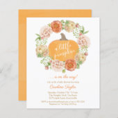 Little Pumpkin Herfst Wreator Baby shower Invitati (Voorkant / Achterkant)
