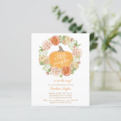 Little Pumpkin Herfst Wreator Baby shower Invitati (Staand voorkant)
