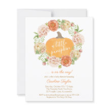 Little Pumpkin Herfst Wreator Baby shower Invitati