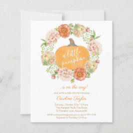 Little Pumpkin Herfst Wreator Baby shower Invitati