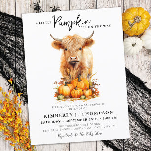 Little Pumpkin Highland Koe Baby shower Invitation Briefkaart