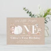 Little Pumpkin is een verjaardagsuitnodiging voor  Kaart (Staand voorkant)