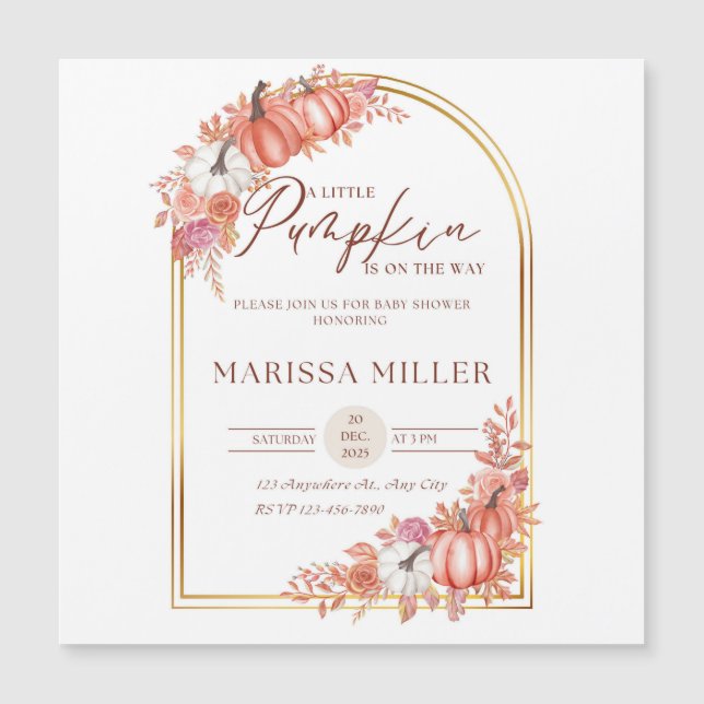 Little Pumpkin Is On the Way Invitation  (Voorkant)