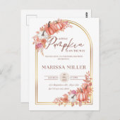 Little Pumpkin Is On the Way Invitation  Briefkaart (Voorkant / Achterkant)