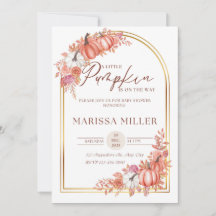 Little Pumpkin Is On the Way Invitation 