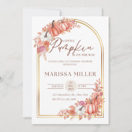 Little Pumpkin Is On the Way Invitation  Kaart