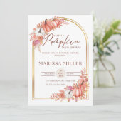 Little Pumpkin Is On the Way Invitation  Kaart (Staand voorkant)