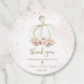 Little Pumpkin is onderweg naar het baby shower Bedankjes Labels (Voorkant)