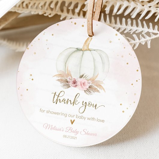 Little Pumpkin is onderweg naar het baby shower Bedankjes Labels