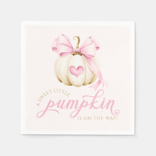 Little Pumpkin is onderweg naar Pink Baby shower N Servet (Voorkant)