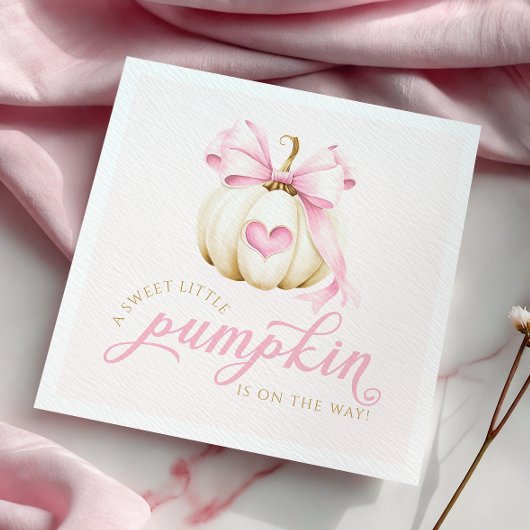 Little Pumpkin is onderweg naar Pink Baby shower N Servet