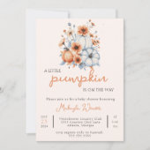 Little Pumpkin is op de weg bewerkbaar Baby shower Kaart (Voorkant)