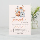 Little Pumpkin is op de weg bewerkbaar Baby shower Kaart (Staand voorkant)