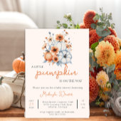 Little Pumpkin is op de weg bewerkbaar Baby shower Kaart