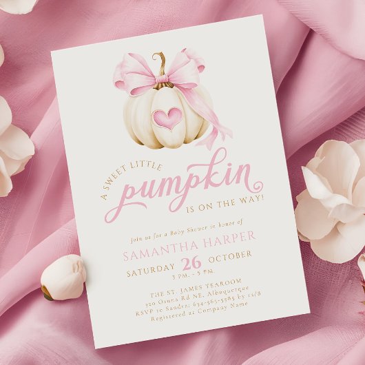 Little Pumpkin is op de weg roze Baby shower Kaart