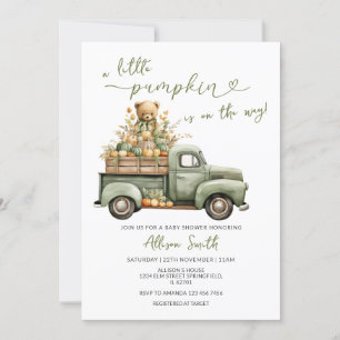 Little Pumpkin is op de weg truck Baby shower Kaart