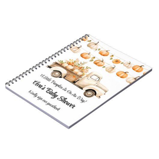 Little Pumpkin is op weg naar Baby shower Guestboo Notitieboek (Linkerzijde)