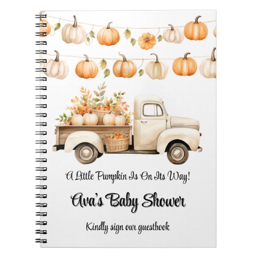 Little Pumpkin is op weg naar Baby shower Guestboo Notitieboek (Voorkant)
